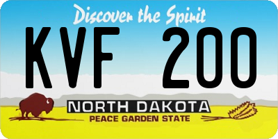 ND license plate KVF200