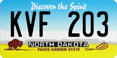 ND license plate KVF203