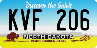 ND license plate KVF206