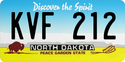 ND license plate KVF212