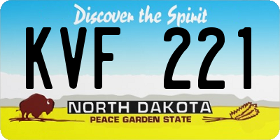 ND license plate KVF221