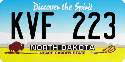 ND license plate KVF223