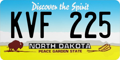 ND license plate KVF225