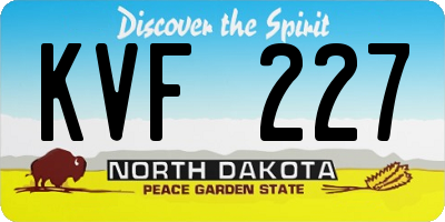 ND license plate KVF227