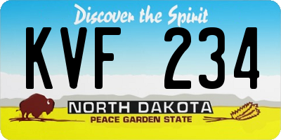 ND license plate KVF234