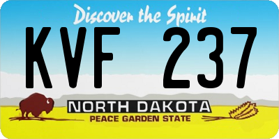 ND license plate KVF237
