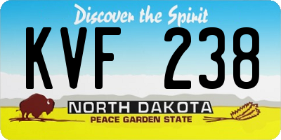 ND license plate KVF238