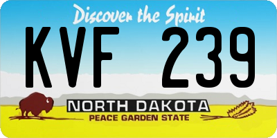 ND license plate KVF239