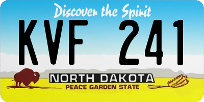 ND license plate KVF241
