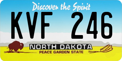 ND license plate KVF246
