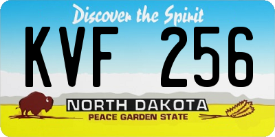 ND license plate KVF256