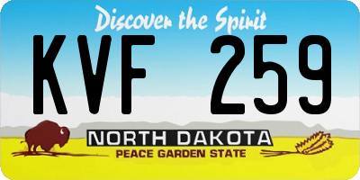 ND license plate KVF259