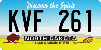 ND license plate KVF261