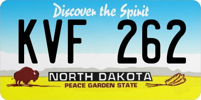 ND license plate KVF262