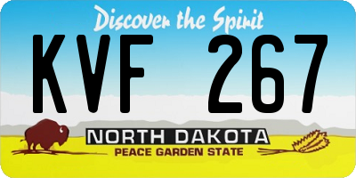 ND license plate KVF267