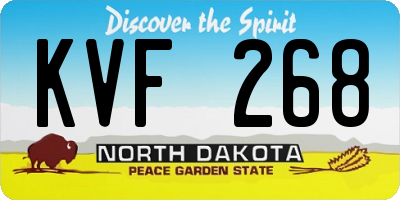 ND license plate KVF268