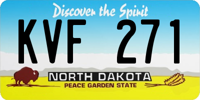 ND license plate KVF271