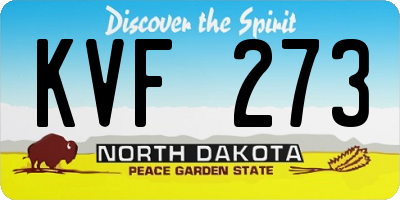 ND license plate KVF273