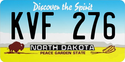 ND license plate KVF276