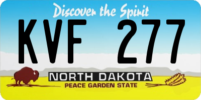 ND license plate KVF277