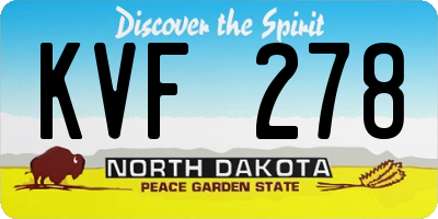ND license plate KVF278