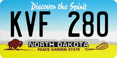 ND license plate KVF280