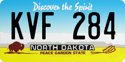ND license plate KVF284