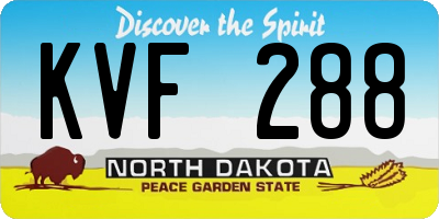 ND license plate KVF288