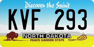 ND license plate KVF293