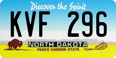 ND license plate KVF296