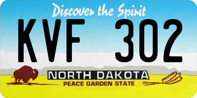 ND license plate KVF302