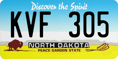 ND license plate KVF305