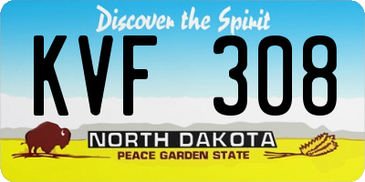 ND license plate KVF308
