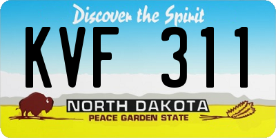 ND license plate KVF311