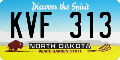 ND license plate KVF313