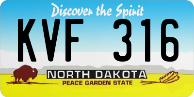 ND license plate KVF316