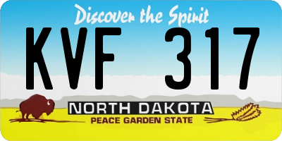 ND license plate KVF317
