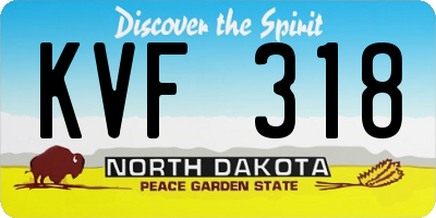 ND license plate KVF318