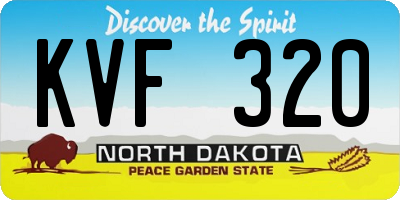 ND license plate KVF320