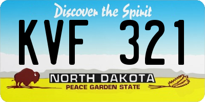 ND license plate KVF321