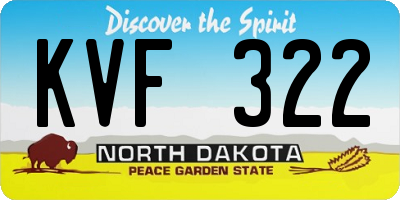 ND license plate KVF322