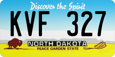 ND license plate KVF327