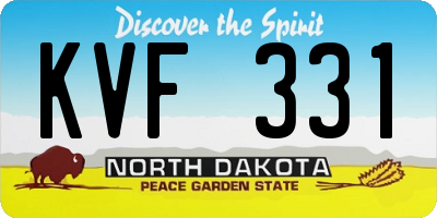 ND license plate KVF331