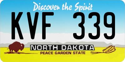 ND license plate KVF339