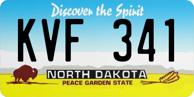ND license plate KVF341