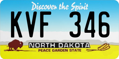 ND license plate KVF346