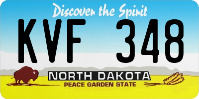 ND license plate KVF348