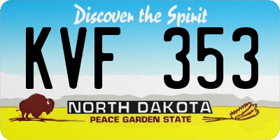 ND license plate KVF353
