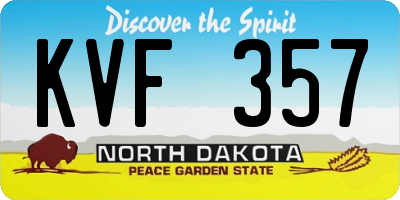 ND license plate KVF357