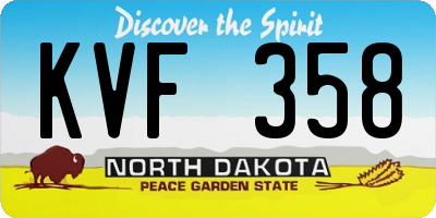 ND license plate KVF358